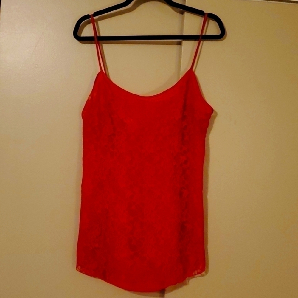 Victoria's secret gold label red lace babydoll nightie sz medium